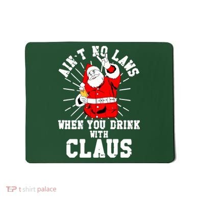 Funny Drinking With Santa Claus Mousepad