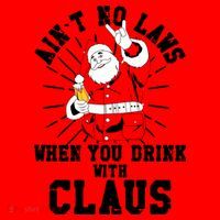 Funny Drinking With Santa Claus Santa Hat thumb 1
