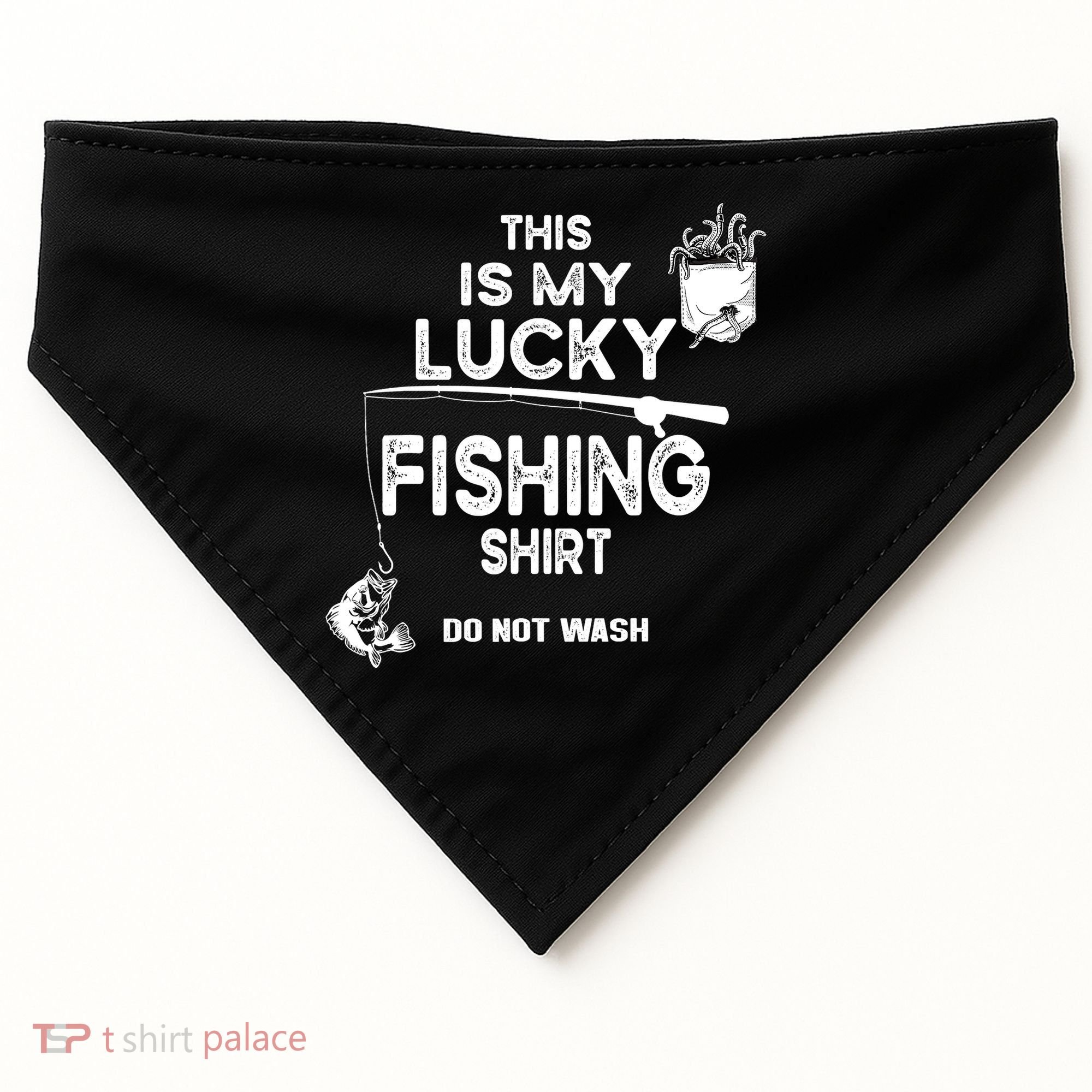 Fishing Don't Wash Funny Fishing USA-Made Doggie Bandana