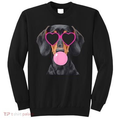 Funny Dachshund Wearing Glasses And Blowing Bubble Gum  Sweatshirt