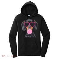 Funny Dachshund Wearing Glasses And Blowing Bubble Gum  Women's Hoodie thumb 0