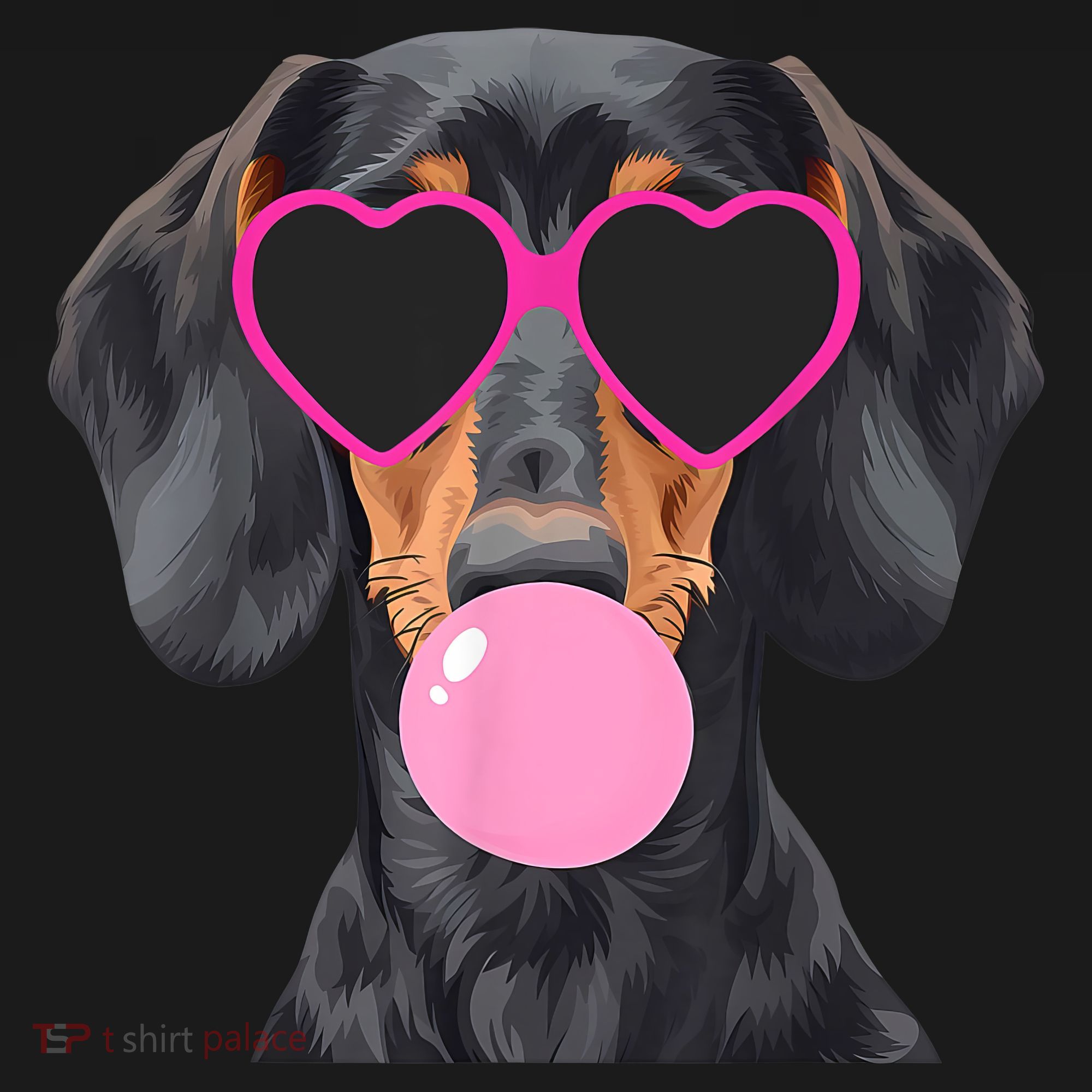 Funny Dachshund Wearing Glasses And Blowing Bubble Gum  Women's Hoodie
