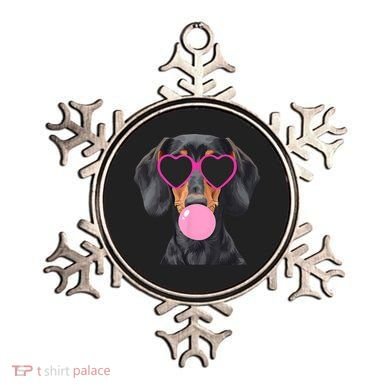 Funny Dachshund Wearing Glasses And Blowing Bubble Gum  Ornament