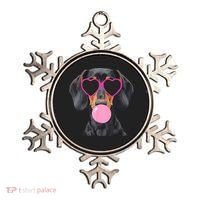 Funny Dachshund Wearing Glasses And Blowing Bubble Gum  Ornament thumb 0