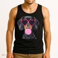 Funny Dachshund Wearing Glasses And Blowing Bubble Gum  Tank Top thumb 3