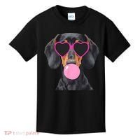 Funny Dachshund Wearing Glasses And Blowing Bubble Gum  Kids T-Shirt thumb 0