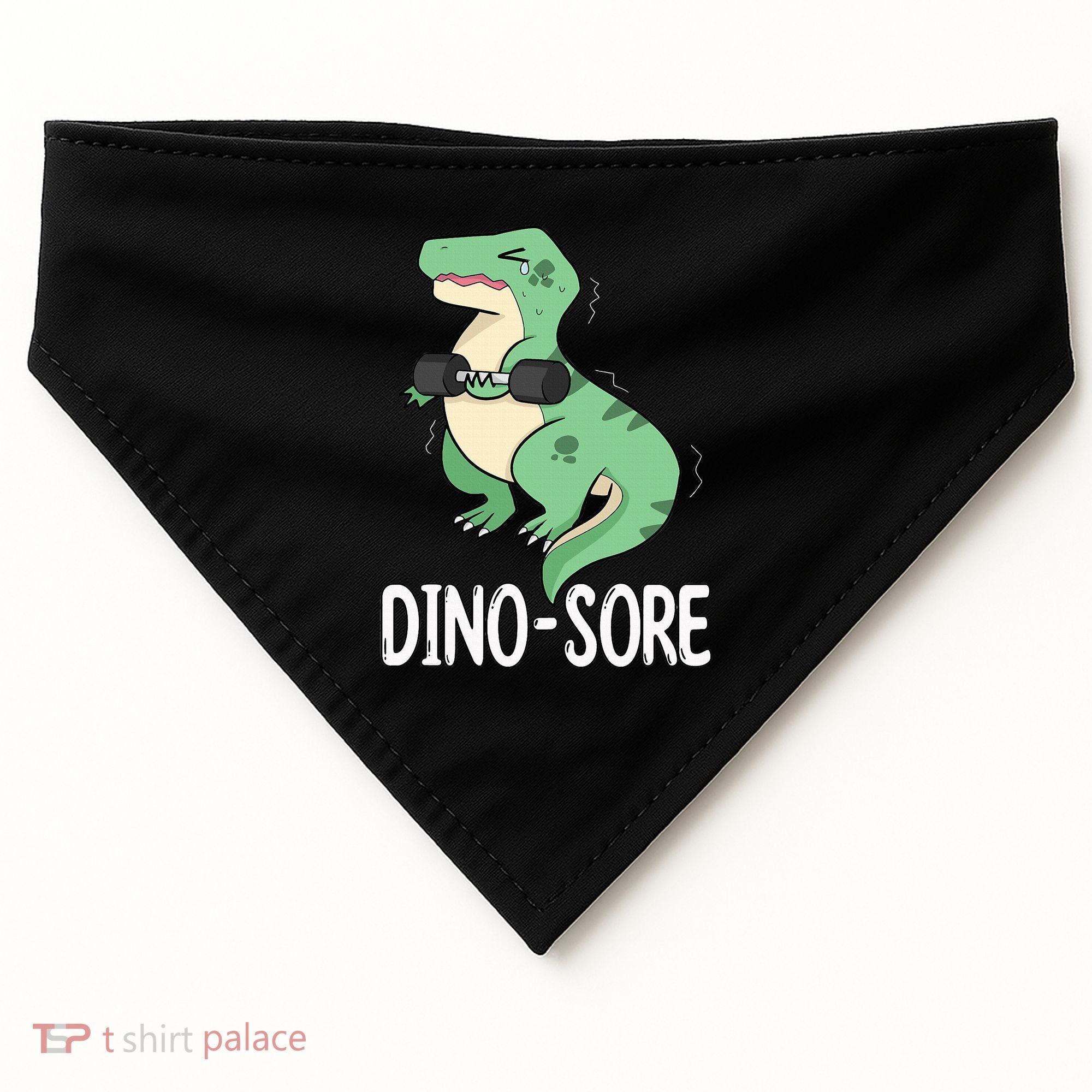 Funny Dinosaur Workout  Dino Sore USA-Made Doggie Bandana
