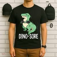 Funny Dinosaur Workout  Dino Sore T-Shirt thumb 6