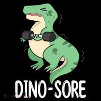 Funny Dinosaur Workout  Dino Sore Women's Hoodie thumb 2