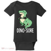 Funny Dinosaur Workout  Dino Sore Baby Bodysuit thumb 0
