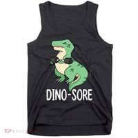 Funny Dinosaur Workout  Dino Sore Tank Top thumb 0
