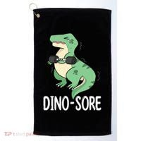 Funny Dinosaur Workout  Dino Sore Golf Towel thumb 0
