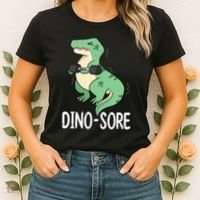 Funny Dinosaur Workout  Dino Sore Women's T-Shirt thumb 2