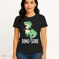 Funny Dinosaur Workout  Dino Sore Women's T-Shirt thumb 4