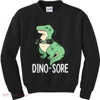 Funny Dinosaur Workout  Dino Sore Kids Sweatshirt thumb 0