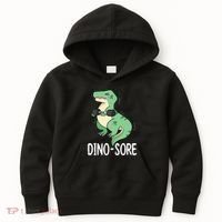 Funny Dinosaur Workout  Dino Sore Kids Hoodie thumb 0