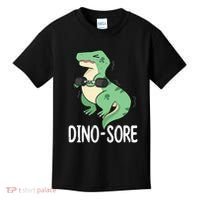 Funny Dinosaur Workout  Dino Sore Kids T-Shirt thumb 0