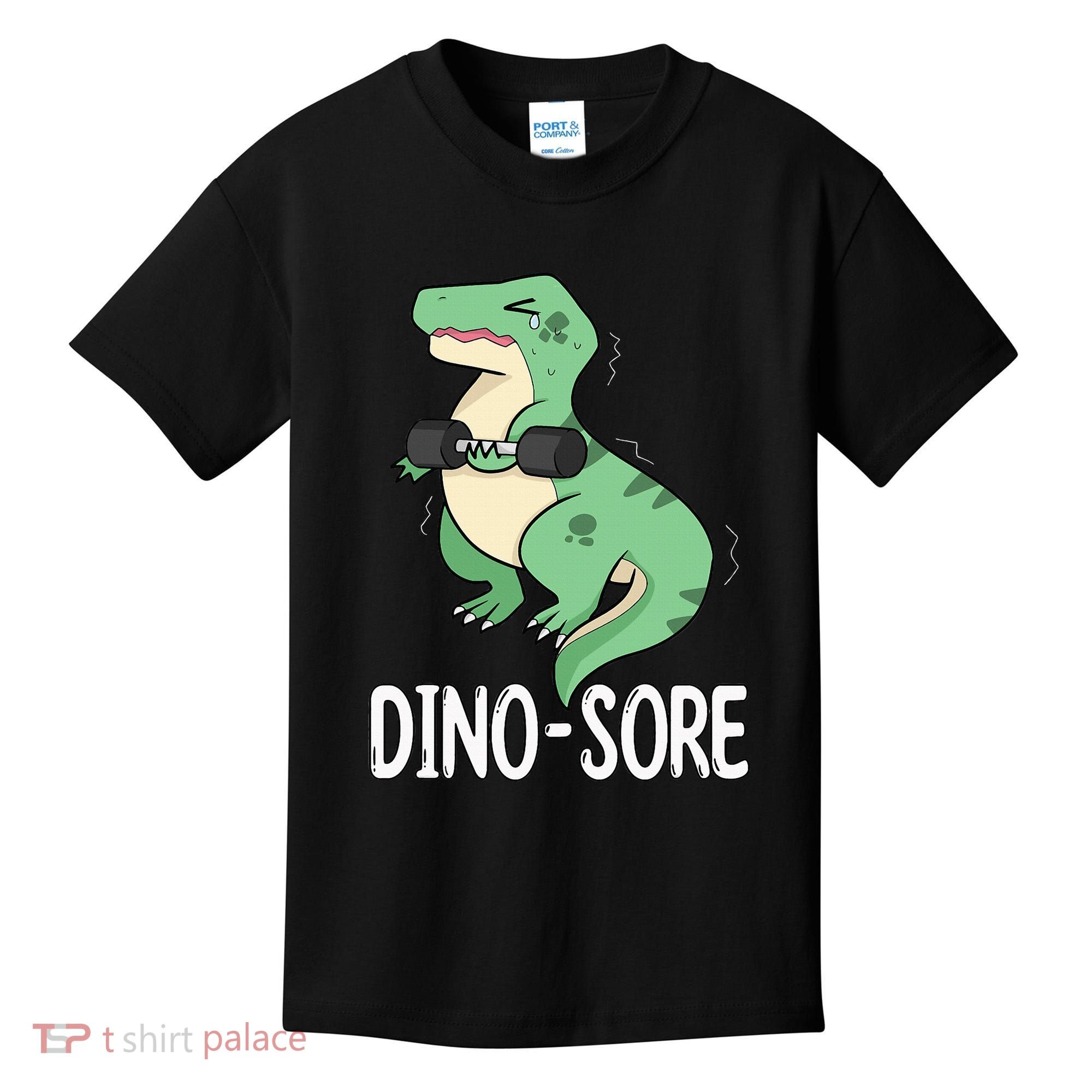 Funny Dinosaur Workout  Dino Sore Kids T-Shirt