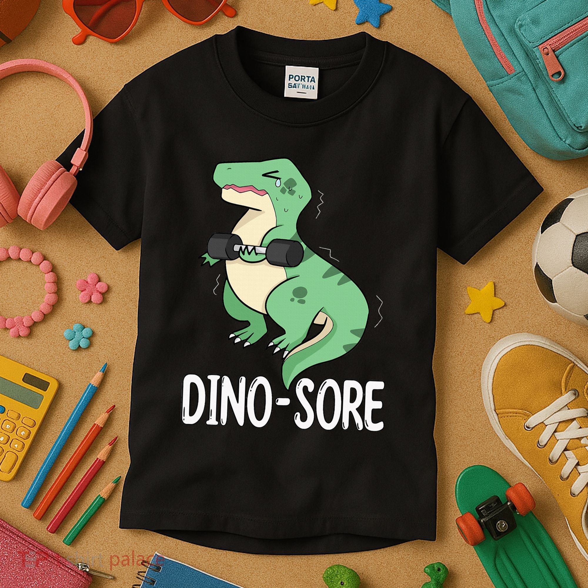 Funny Dinosaur Workout  Dino Sore Kids T-Shirt