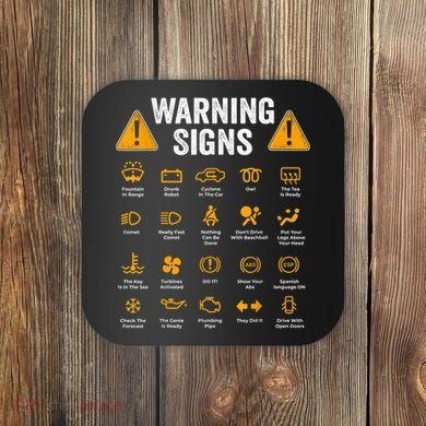 Funny Driving Warning Signs 101 Auto Mechanic Gift Driver Coaster