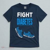 Fight Diabetes Walk For A Cure Awareness Ribbon T1D Type T-Shirt thumb 5