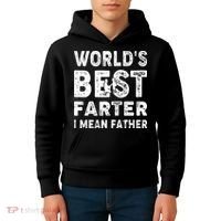 Father's Day World's Best Farter I Mean Father Kids Hoodie thumb 4