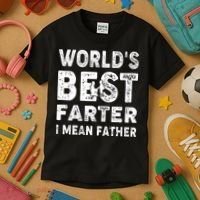 Father's Day World's Best Farter I Mean Father Kids T-Shirt thumb 3