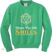 Funny DnD When The DM Smiles It's Already Too Late Kids Sweatshirt thumb 0