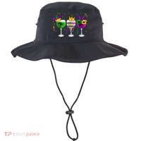 Funny Drinking Wine Mardi Gras Glass Of Wine Bucket Hat thumb 0