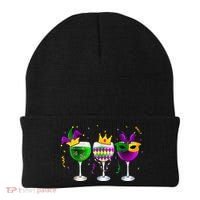 Funny Drinking Wine Mardi Gras Glass Of Wine Beanie thumb 0