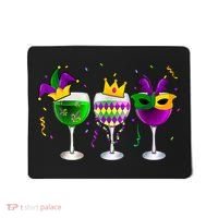 Funny Drinking Wine Mardi Gras Glass Of Wine Mousepad thumb 0