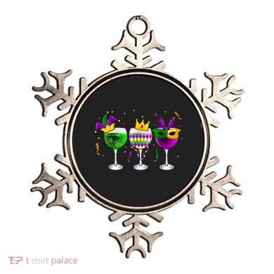 Funny Drinking Wine Mardi Gras Glass Of Wine Ornament