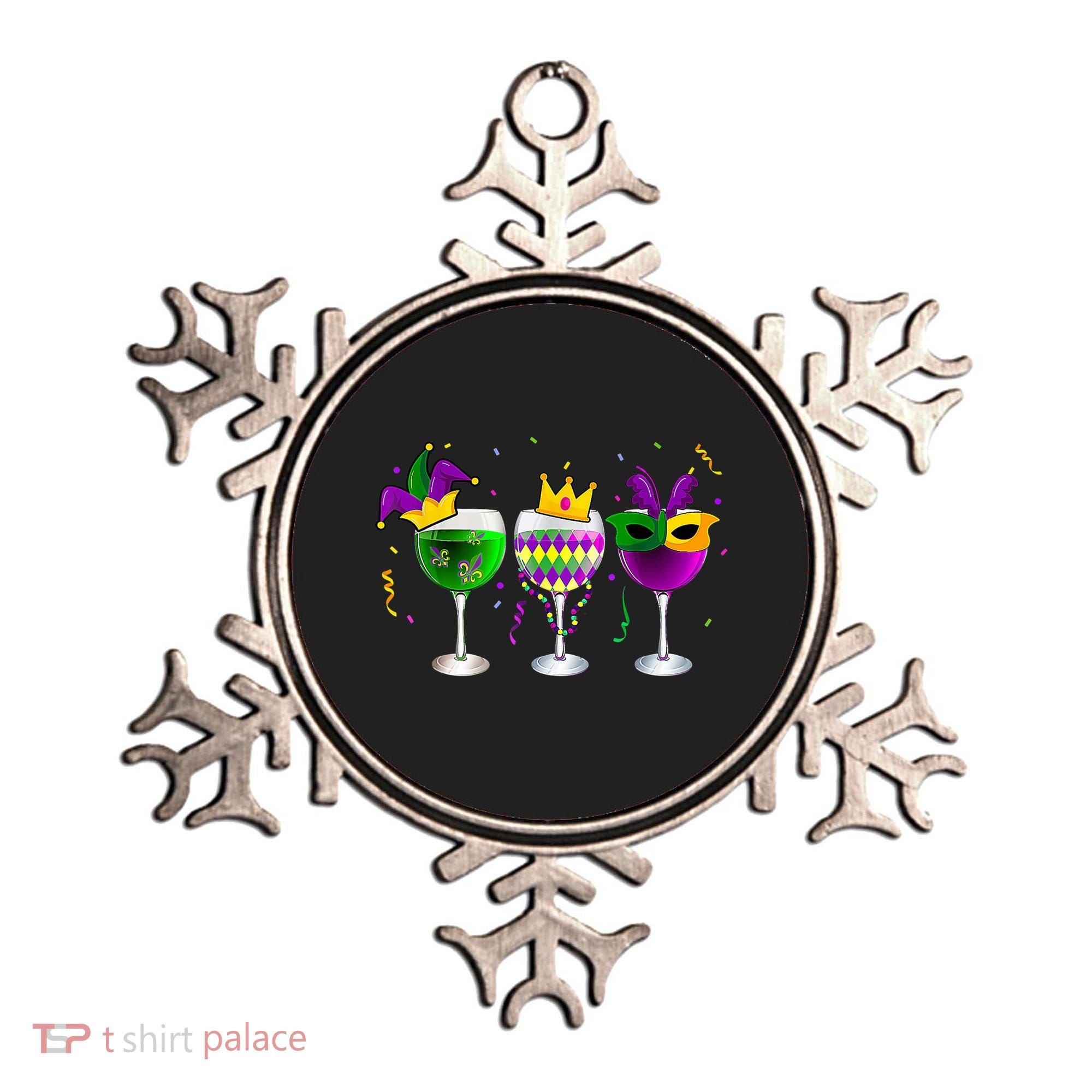 Funny Drinking Wine Mardi Gras Glass Of Wine Ornament
