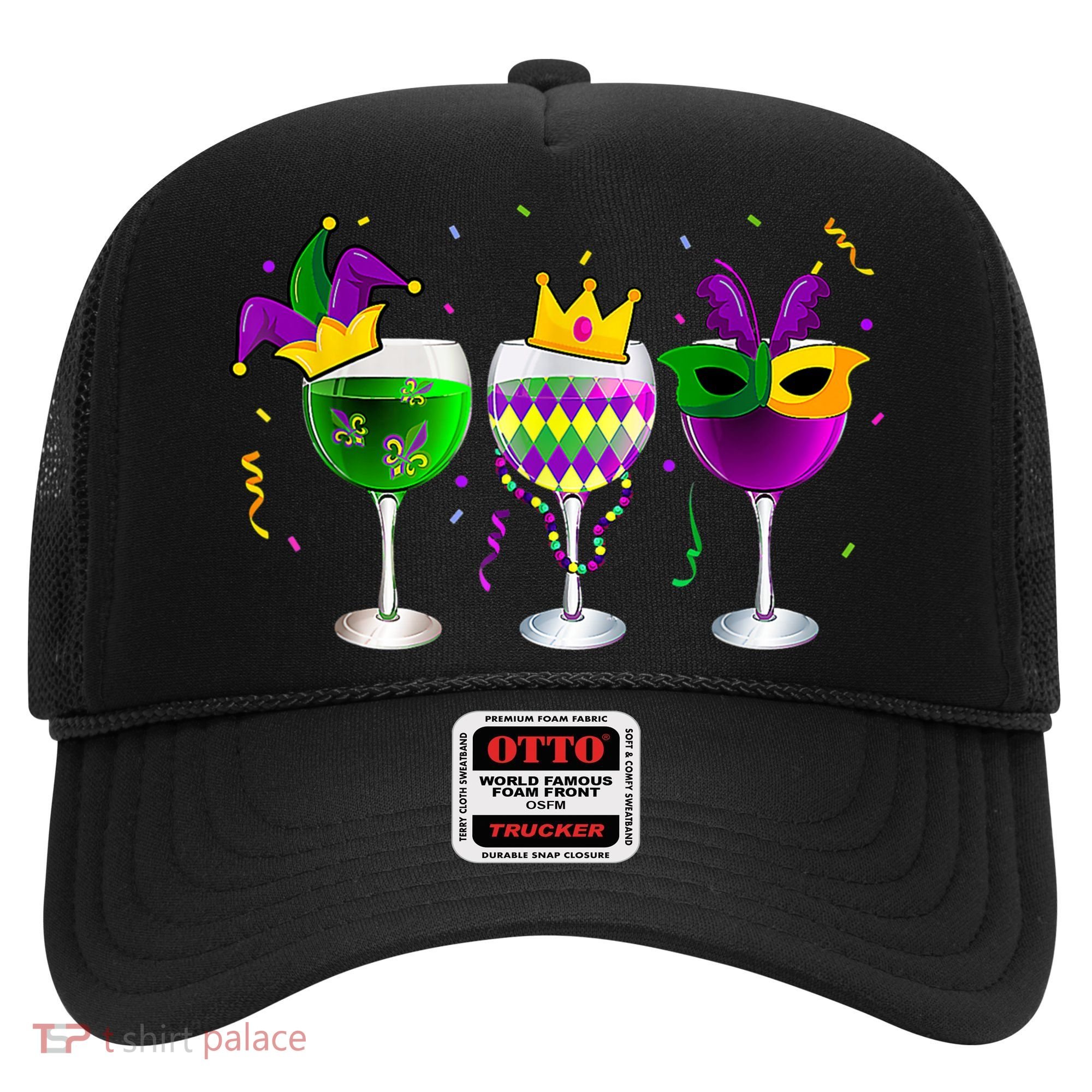Funny Drinking Wine Mardi Gras Glass Of Wine Hat