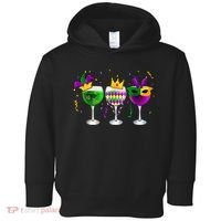 Funny Drinking Wine Mardi Gras Glass Of Wine Toddler Hoodie thumb 0
