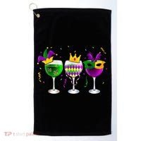 Funny Drinking Wine Mardi Gras Glass Of Wine Golf Towel thumb 0