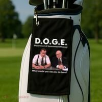 Funny D.O.G.E. What Would You Say You Do Here? Golf Towel thumb 2
