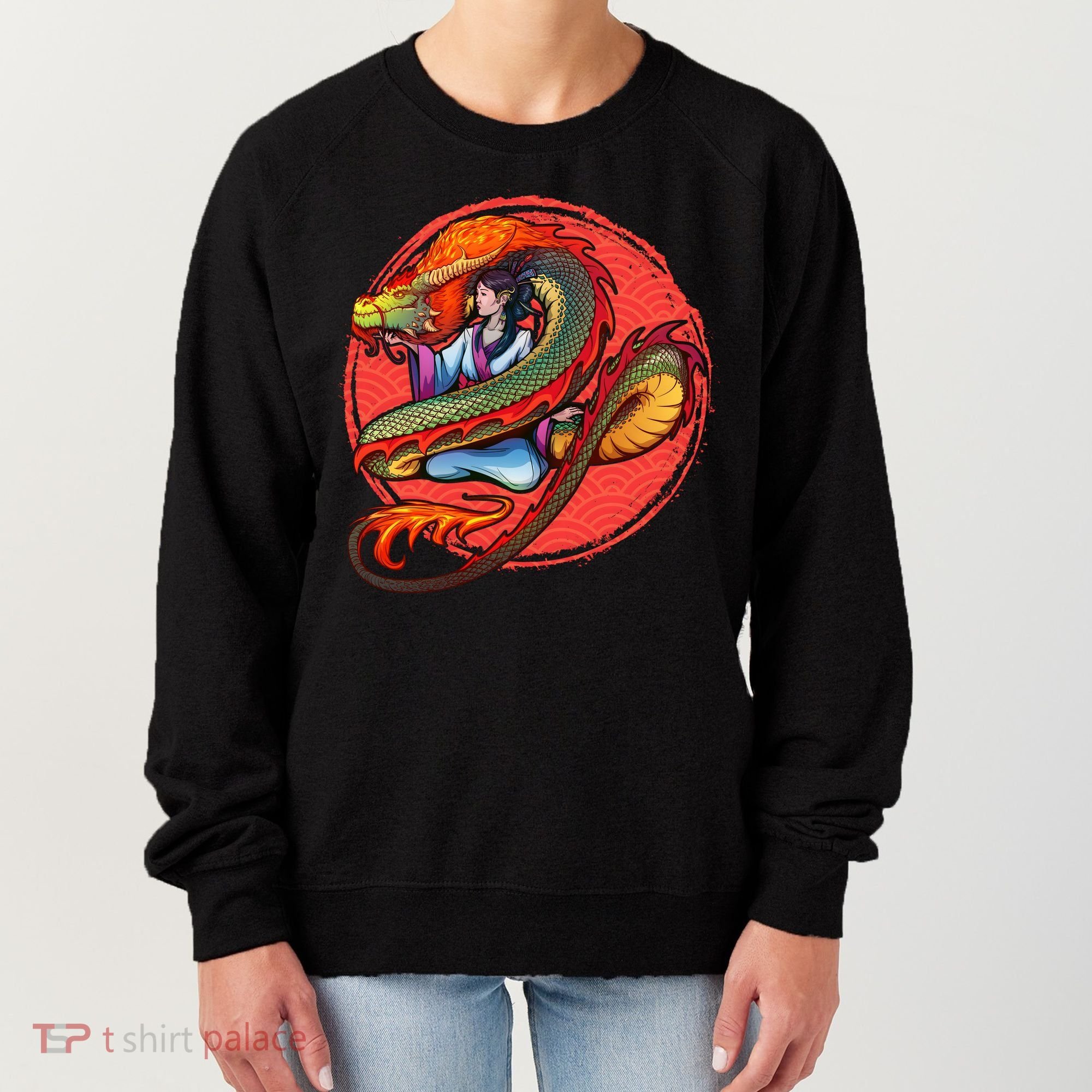 Fire Dragon Warrior Woman Women's Sweatshirt
