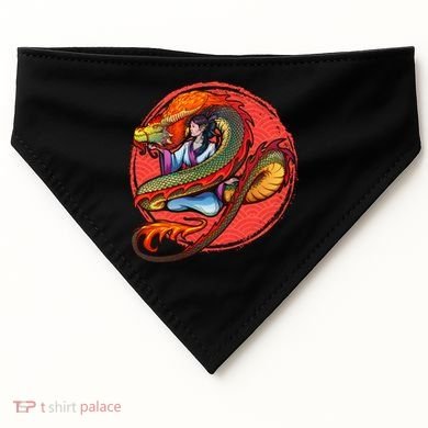 Fire Dragon Warrior Woman USA-Made Doggie Bandana