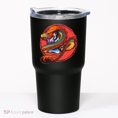 Fire Dragon Warrior Woman Tumbler