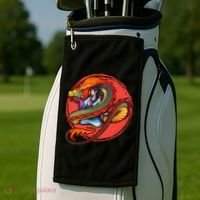 Fire Dragon Warrior Woman Golf Towel thumb 2