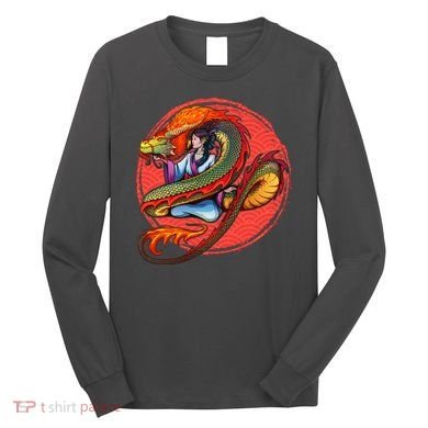 Fire Dragon Warrior Woman Long Sleeve Shirt