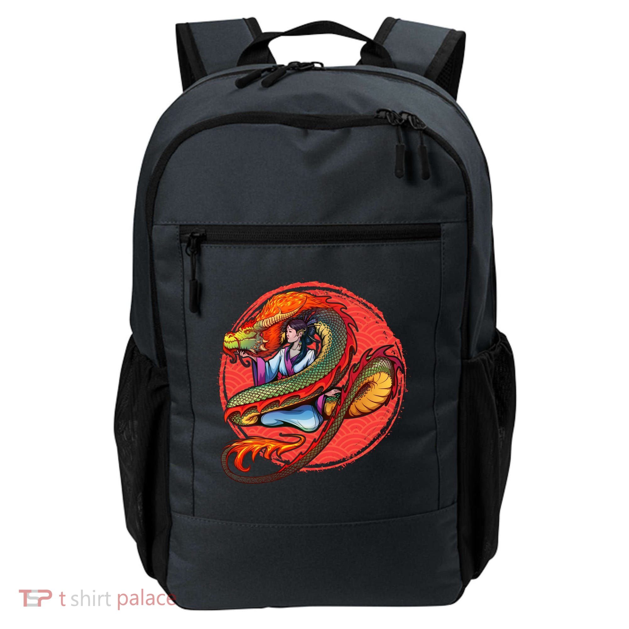 Fire Dragon Warrior Woman Backpack
