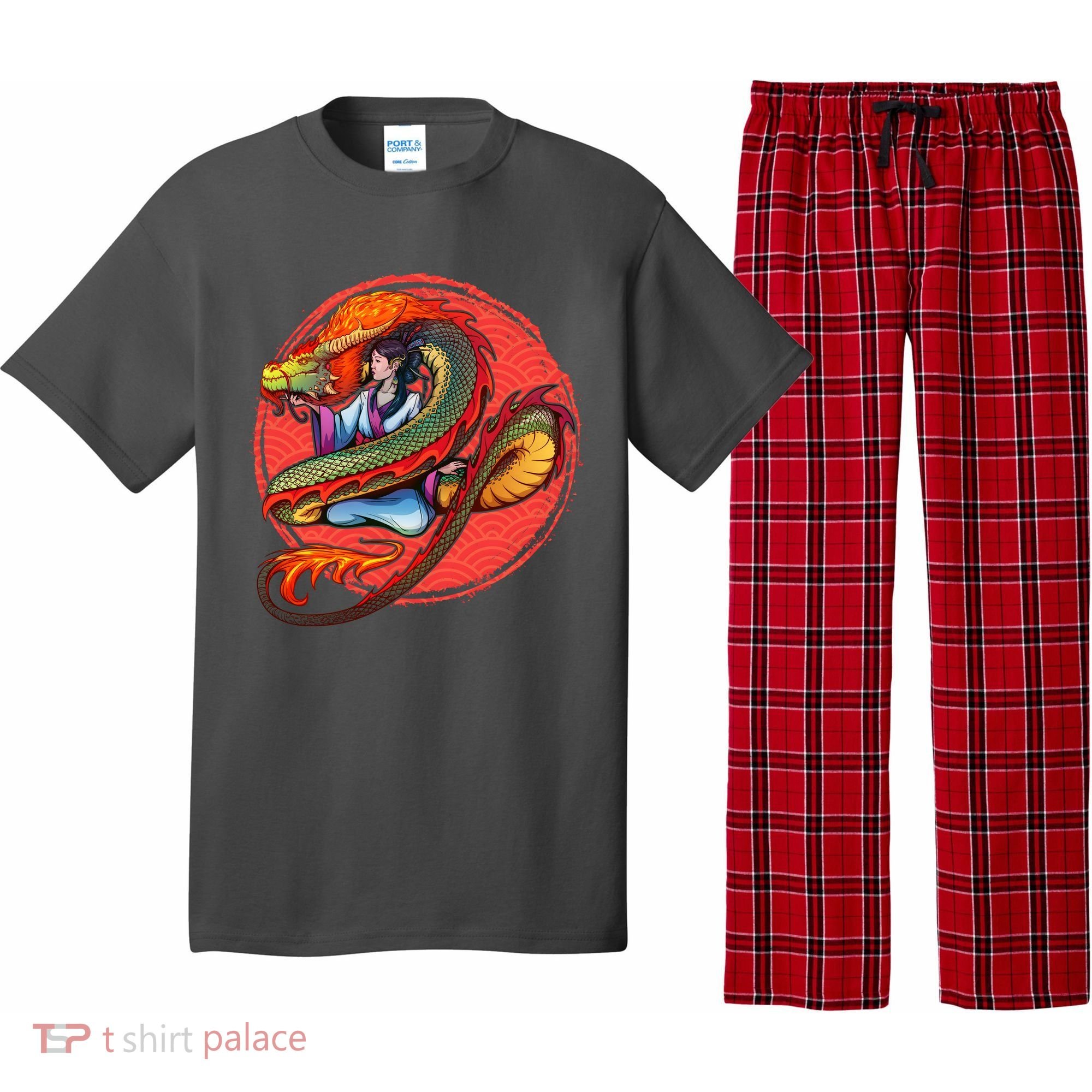 Fire Dragon Warrior Woman Pajama Set