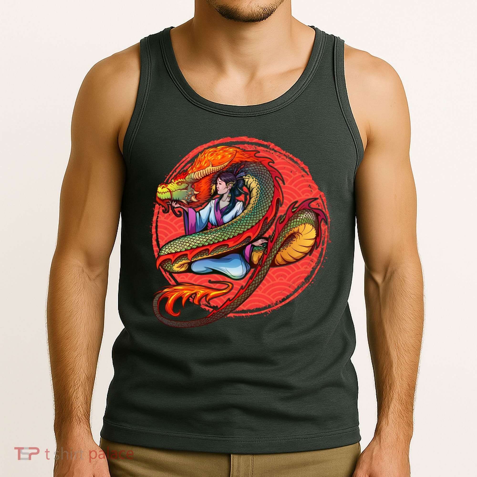 Fire Dragon Warrior Woman Tank Top