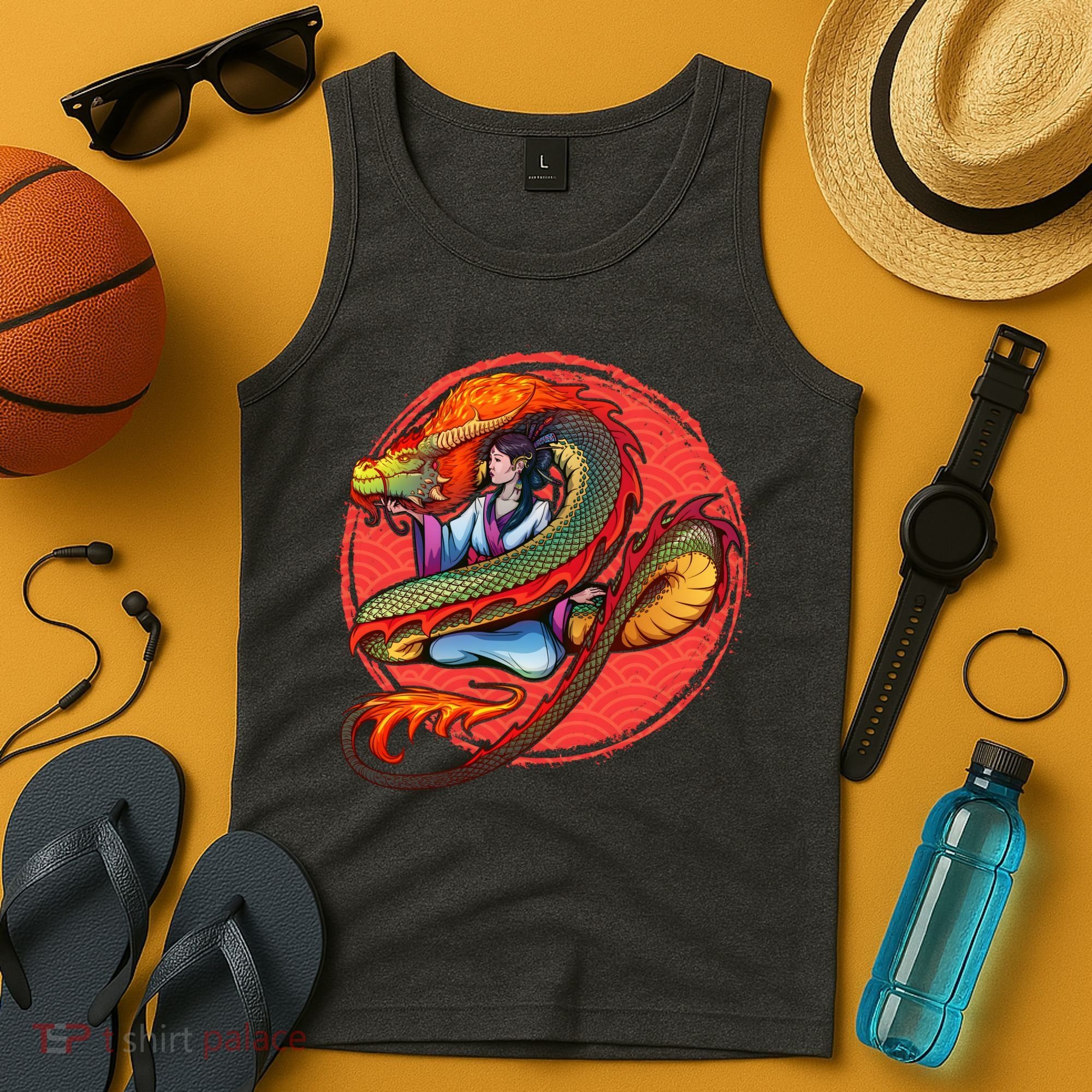 Fire Dragon Warrior Woman Tank Top