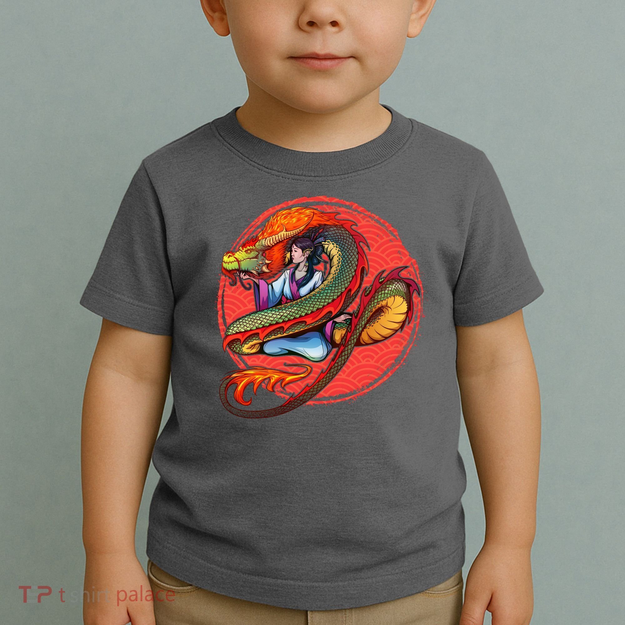 Fire Dragon Warrior Woman Toddler T-Shirt