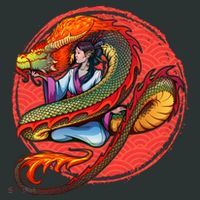 Fire Dragon Warrior Woman Women's T-Shirt thumb 6