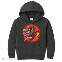 Fire Dragon Warrior Woman Kids Hoodie thumb 0