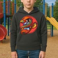 Fire Dragon Warrior Woman Kids Hoodie thumb 2